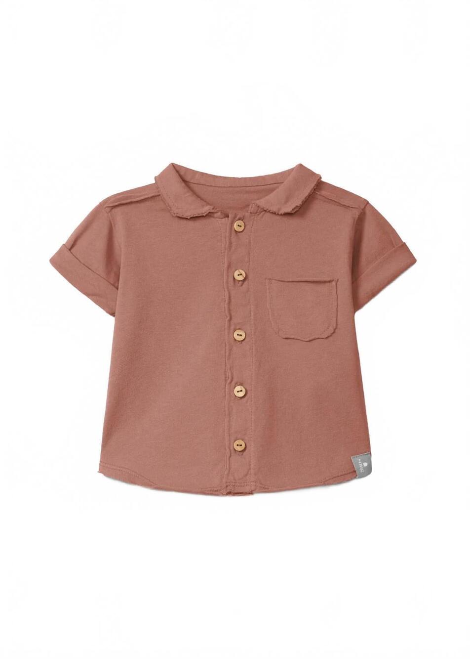 NEW SNUG kid's collared button shirt in terracota